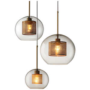 LAMPARA JH-116 CLEAR+BRONCE